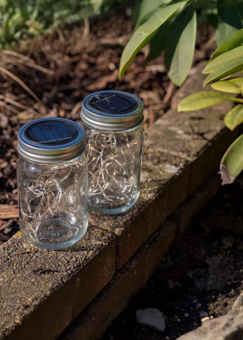 ValueLights 2 Pack Solar Powered Jars with Fairy Lights - One Size Image 3