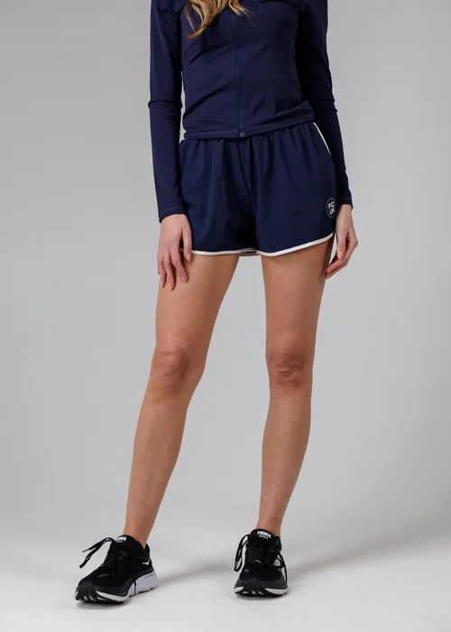 French Connection Navy Lightweight Elasticated Rib Waist FCUK Shell Shorts - L Image 1
