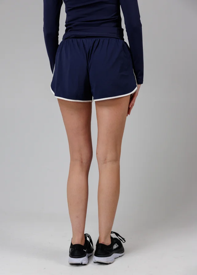 French Connection Navy Lightweight Elasticated Rib Waist FCUK Shell Shorts