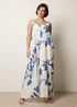 Blue Vanilla Blue Floral Print Wide Leg Jumpsuit - M/L Image 3