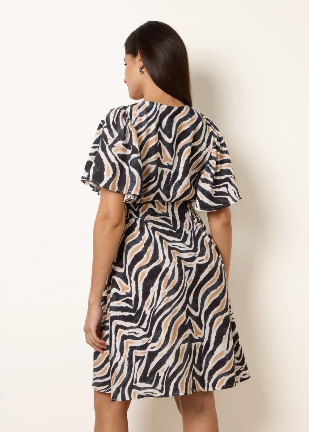 Blue Vanilla Black Coconut Button Shirred Waist Dress - S Image 4
