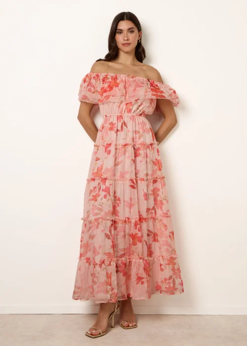Blue Vanilla Pink Off The Shoulder Maxi Dress - M Image 4