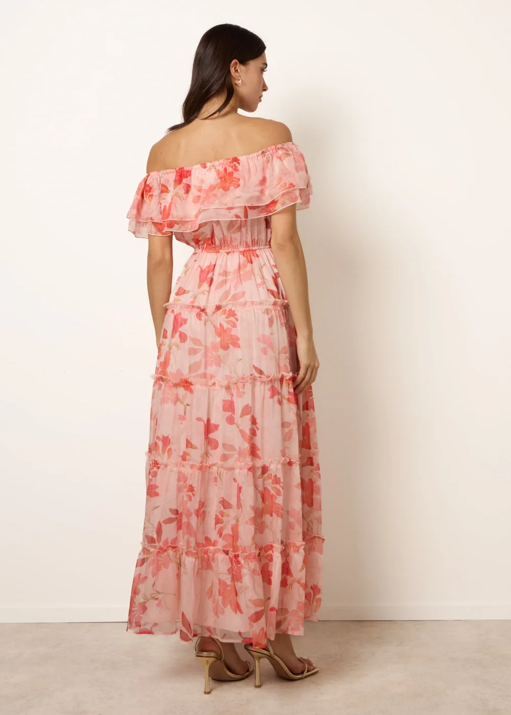 Blue Vanilla Pink Off The Shoulder Maxi Dress - M Image 5