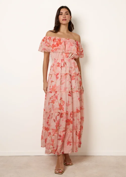 Blue Vanilla Pink Off The Shoulder Maxi Dress - M Image 2