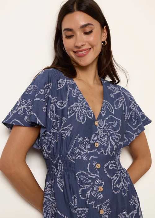 Blue Vanilla Blue Button Front Midi Dress - S Image 2