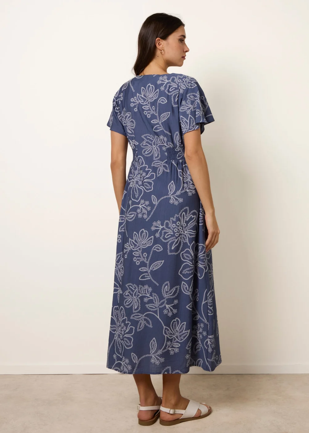 Blue Vanilla Blue Button Front Midi Dress - S Image 4