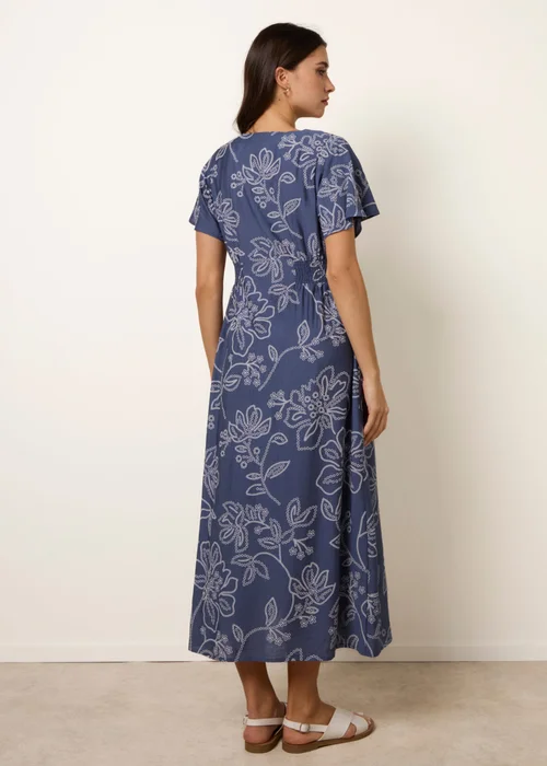 Blue Vanilla Blue Button Front Midi Dress - S Image 4