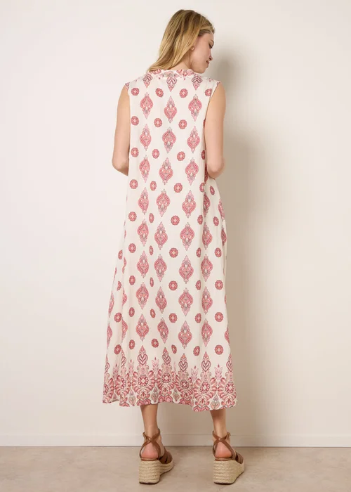 Blue Vanilla Burgundy Floral Print A Line Dress - S/M Image 4