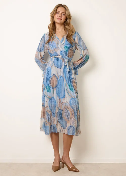 Blue Vanilla Blue Crossover Pleated Dress - M Image 1