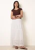 Blue Vanilla White Crochet Detailed Maxi Skirt - S Image 1