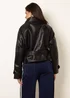 Blue Vanilla Black Double Breasted Leather Look Jacket - M Image 4