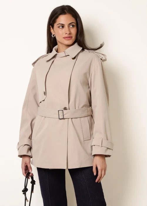 Blue Vanilla Stone Short Trench Coat - L Image 1