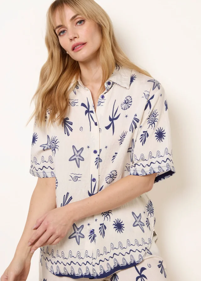Blue Vanilla Navy Co-Ord Set With Marine-Inspired Print