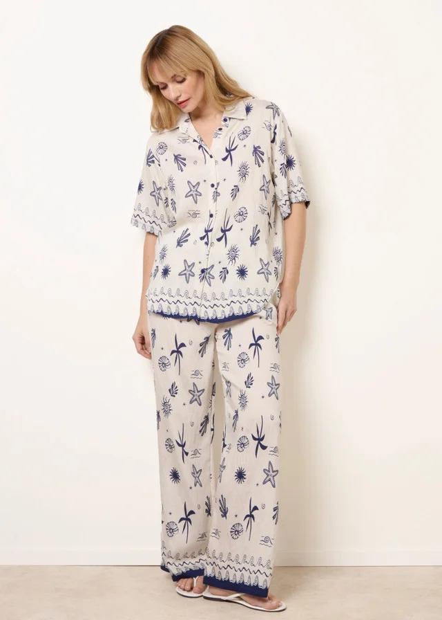 Blue Vanilla Navy Co-Ord Set With Marine-Inspired Print