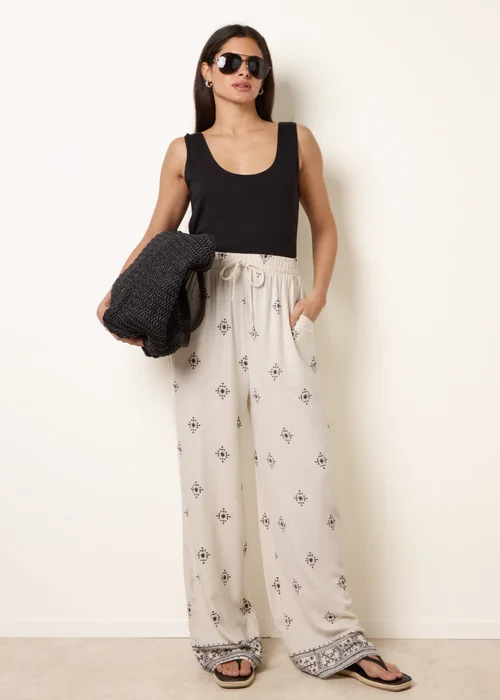 Blue Vanilla Stone Trousers With All Over Embroidery - S/M Image 1