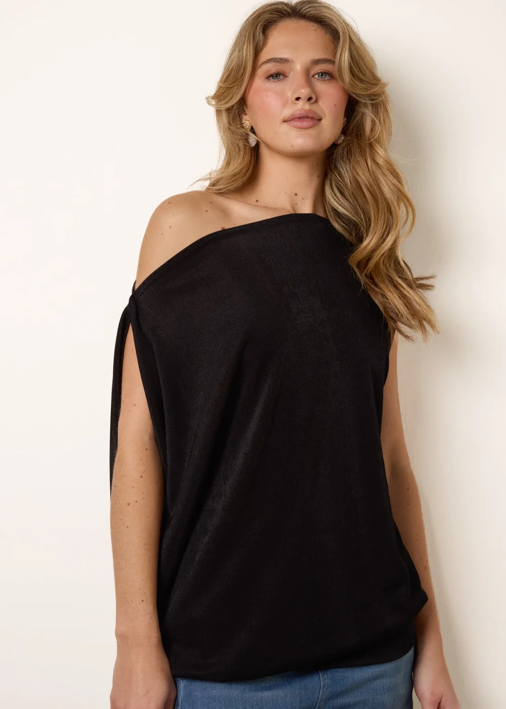 Blue Vanilla Black Deep Band Slinky Oversize Tunic Top - M/L Image 2