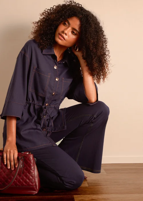 Blue Vanilla Navy Denim Shirt Jacket - M Image 1