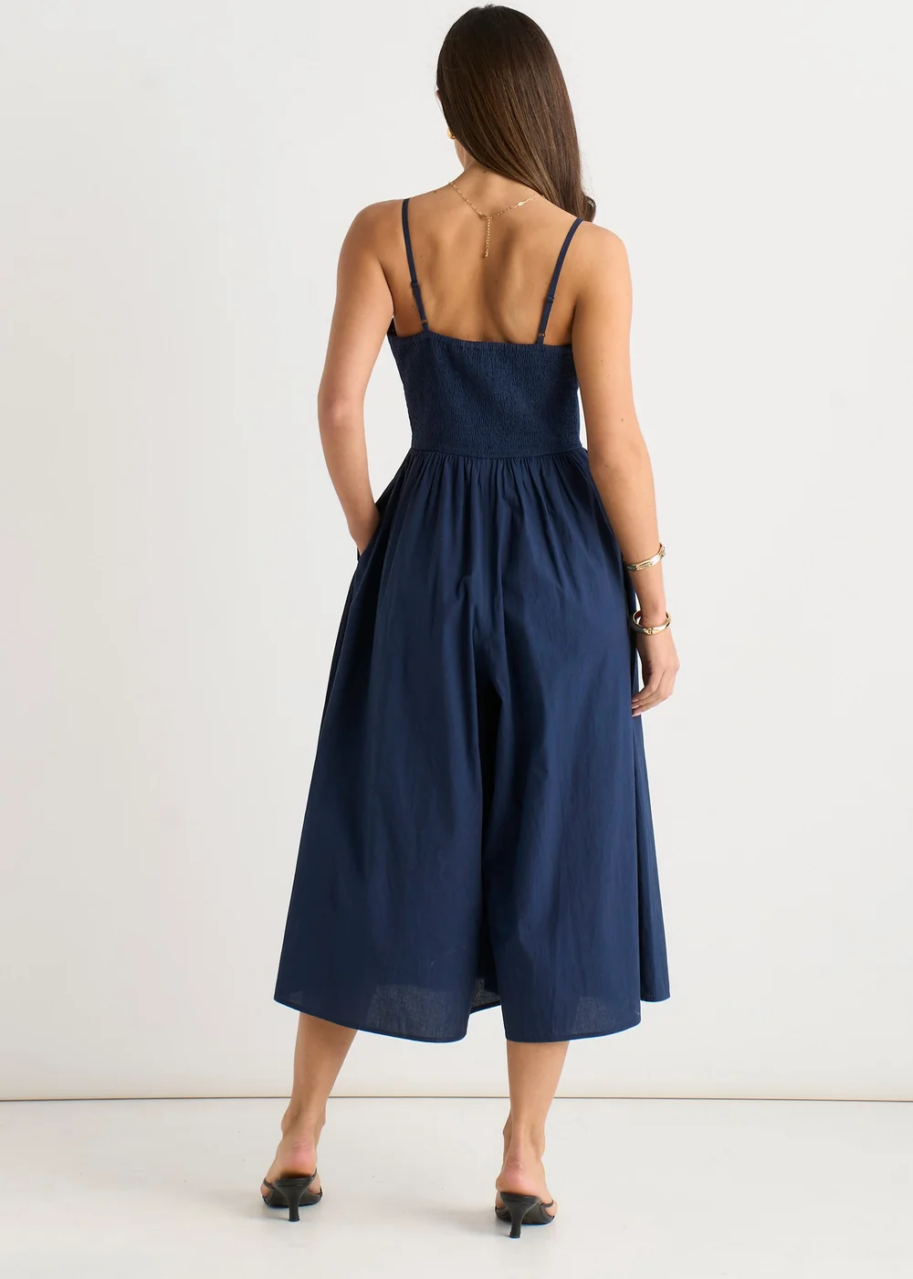 Gini London Navy Wide Leg Strappy Jumpsuit - 14 Image 2