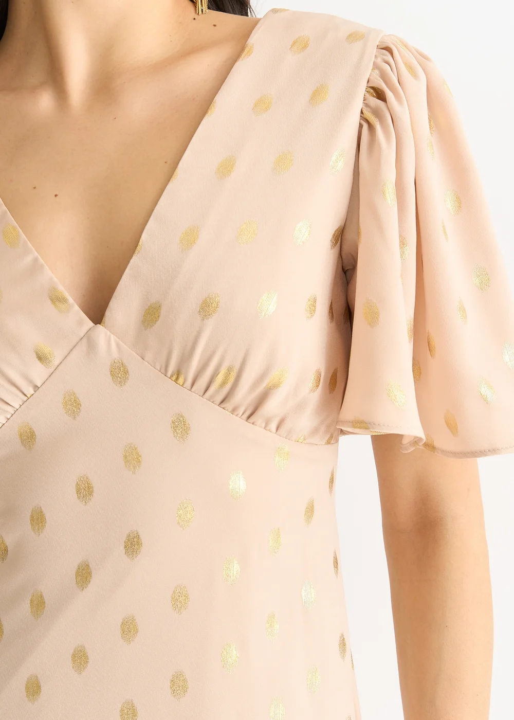 Gini London Stone Angel Sleeves Foil Pattern Maxi Dress - 14 Image 3