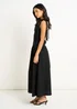 Gini London Black Linen Mix Drop Waist Midi Dress - 10 Image 5