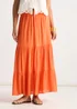 Gini London Orange Viscose Tiered Skater Maxi Skirt - 14 Image 3