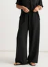 Gini London Black Elastic Waist Wide Leg Trousers - L/XL Image 4