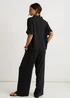 Gini London Black Elastic Waist Wide Leg Trousers - L/XL Image 3