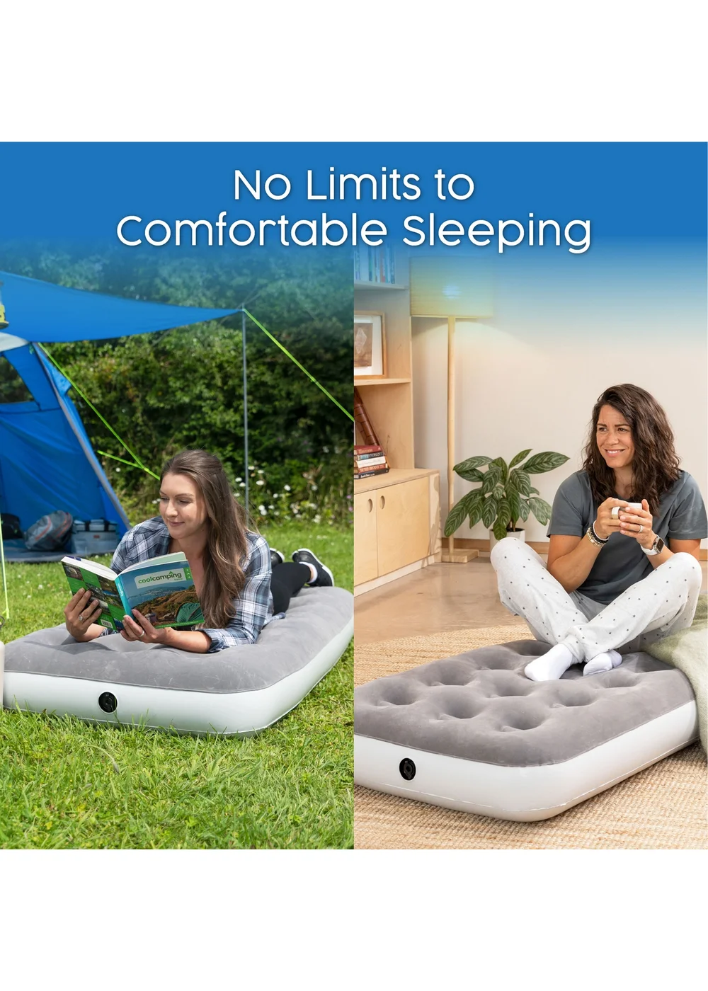 Bestway Premium Single Airbed With Cordless Battery Pump - One Size Image 1