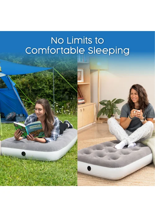 Bestway Premium Single Airbed With Cordless Battery Pump - One Size Image 1
