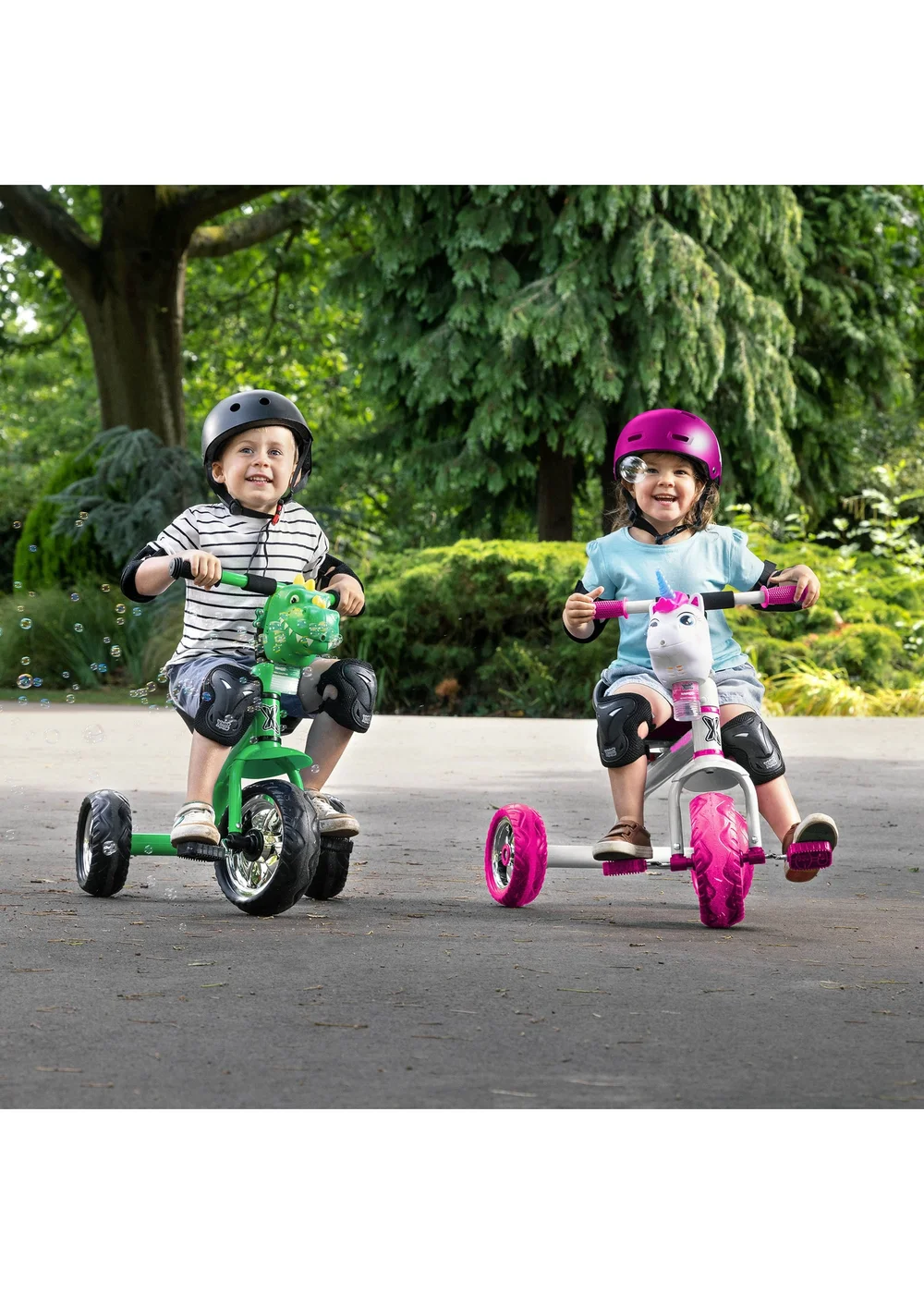 Xootz Bubble Go Unicorn Trike with Detachable Bubble Machine White - One Size Image 1
