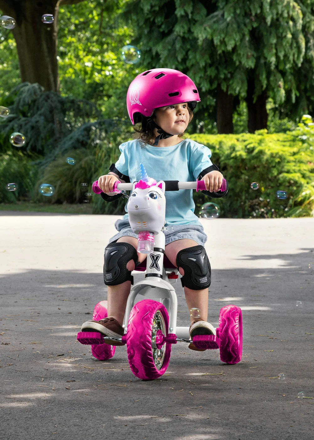 Xootz Bubble Go Unicorn Trike with Detachable Bubble Machine White - One Size Image 2