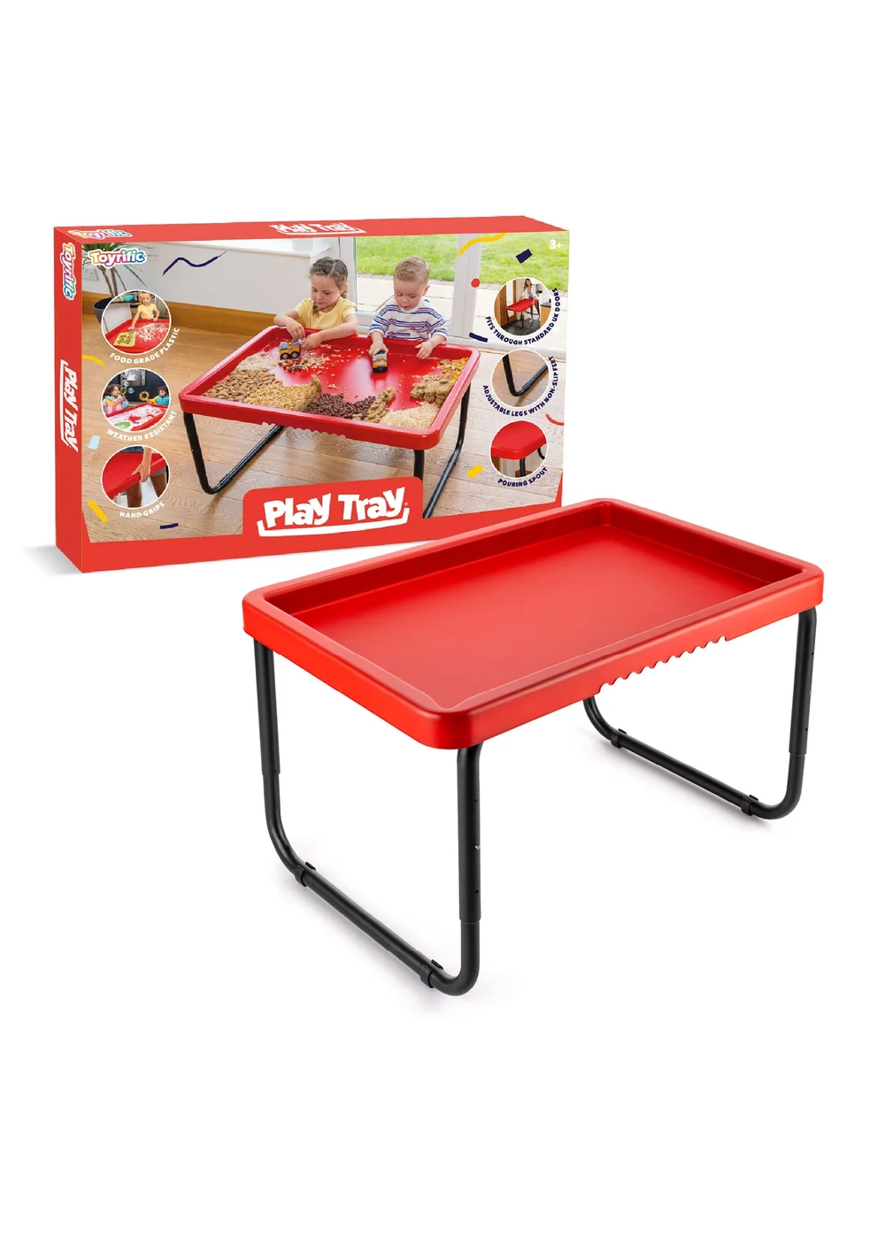 Toyrific Play Tray Activity Table Red - One Size Image 1