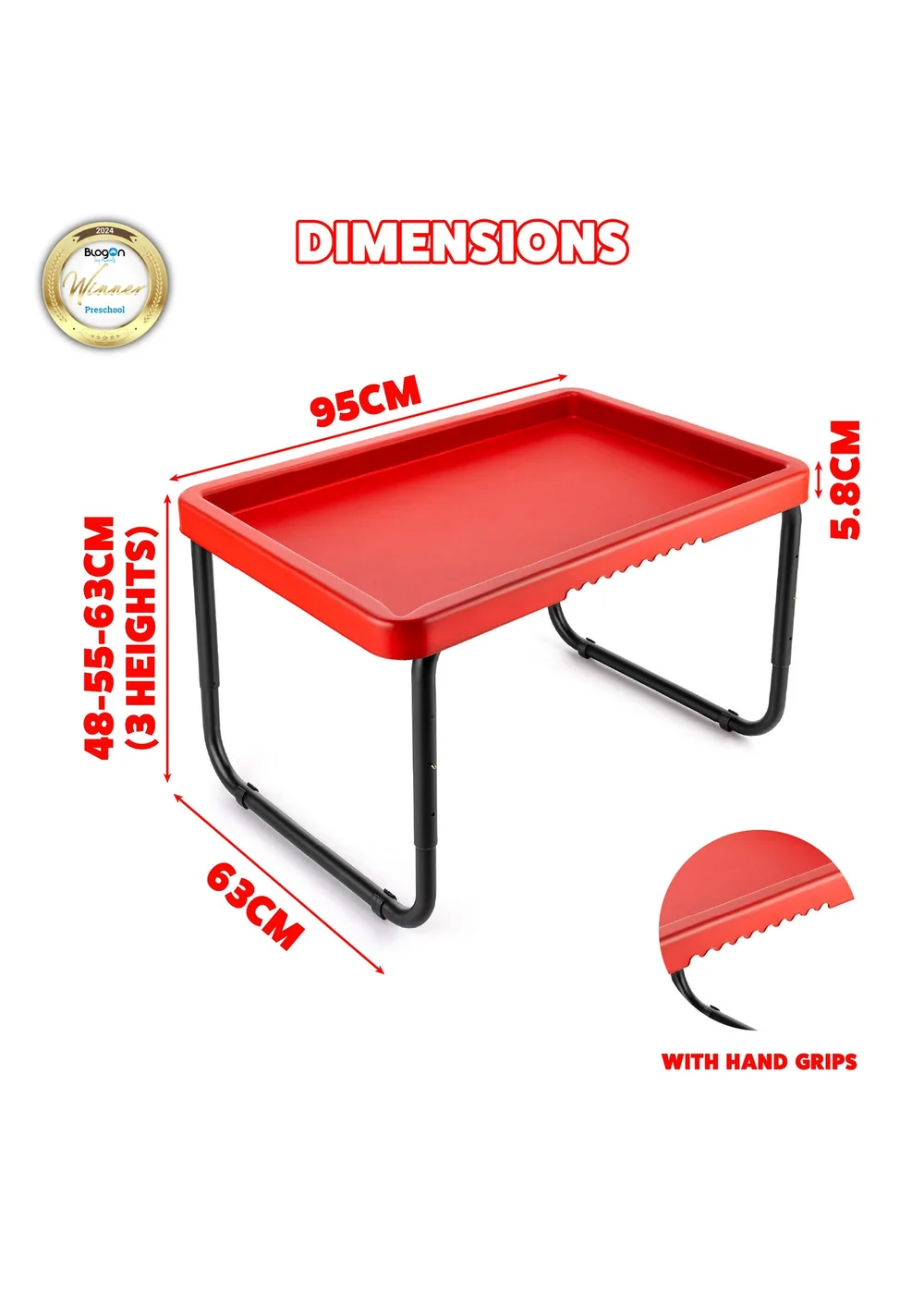 Toyrific Play Tray Activity Table Red - One Size Image 6