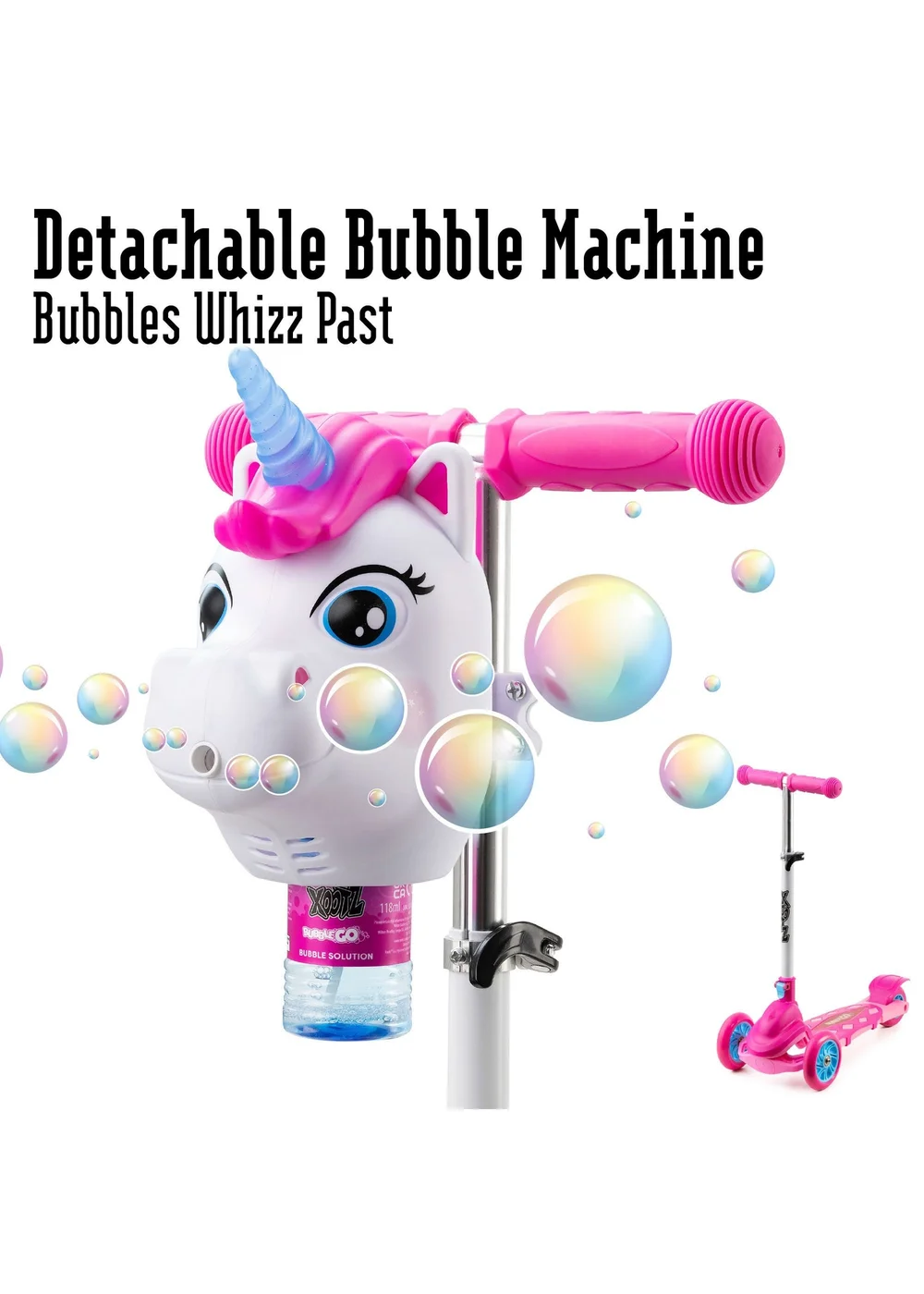 Xootz Bubble Go Unicorn Scooter - One Size Image 4