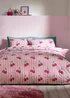 Catherine Lansfield Disco Cherries Stripes Reversible Duvet Cover Set Pink - Single Image 1