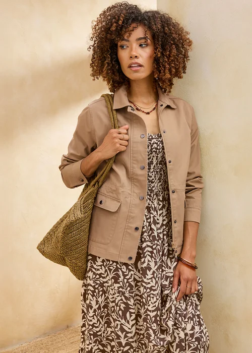 Cotton Traders Biscuit Linen Cargo Jacket - 18 Image 2