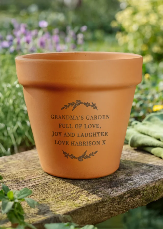Personalised Memento Company Free Text Terracotta Plant Pot
