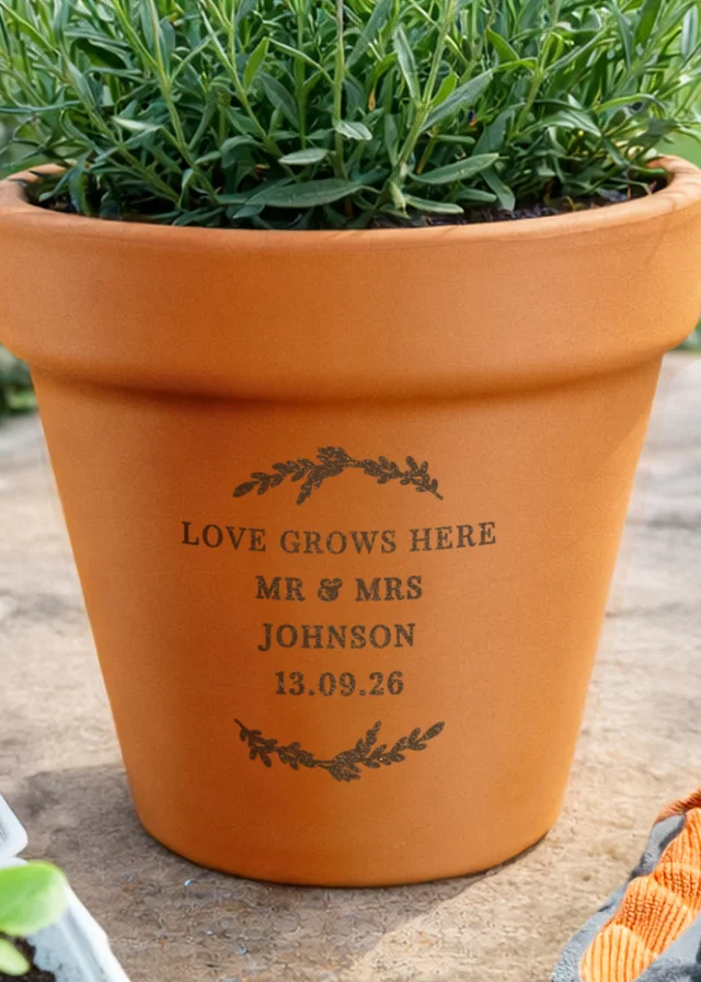 Personalised Memento Company Free Text Terracotta Plant Pot