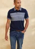Cotton Traders Ink Short Sleeve Stripe Jersey Polo Shirt - 3XL Image 1