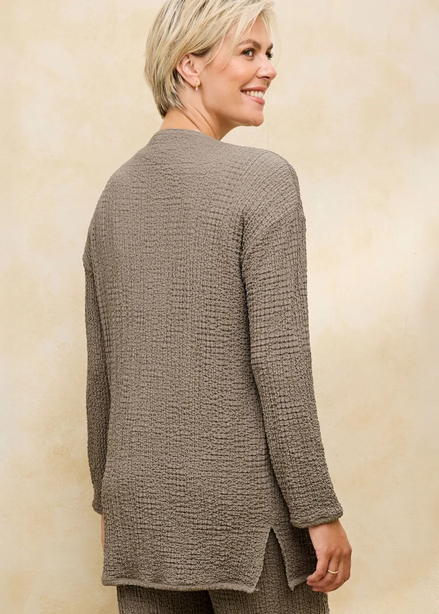 Cotton Traders Mink Textured Jersey Cardigan