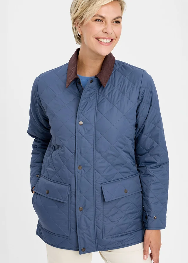Cotton Traders Vintage Blue Quilted Jacket