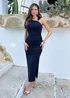 AX Paris Navy Bodycon Gold Hardware Detail Midi Dress - 14 Image 1