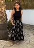 AX Paris Black Border Print 2 In 1 Smock Midi Dress - 10 Image 3