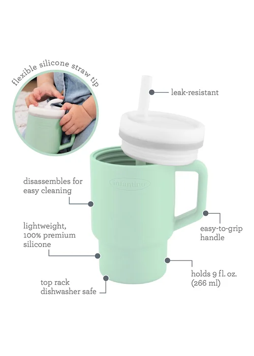 Infantino My First Tumbler Mint Green 266ml - One Size Image 2
