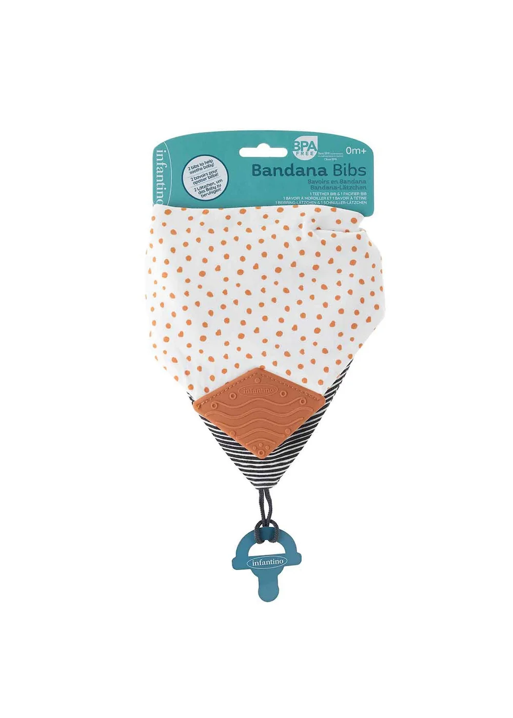 Infantino Bandana Teether & Pacigrip Bib 2 Pack - One Size Image 1