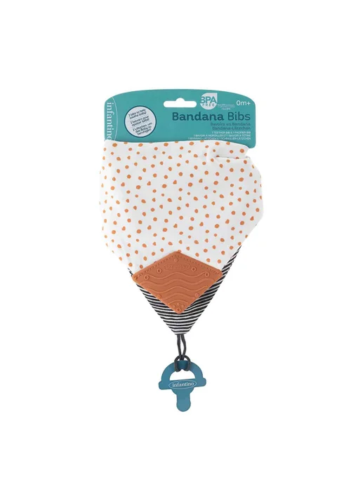Infantino Bandana Teether & Pacigrip Bib 2 Pack - One Size Image 1