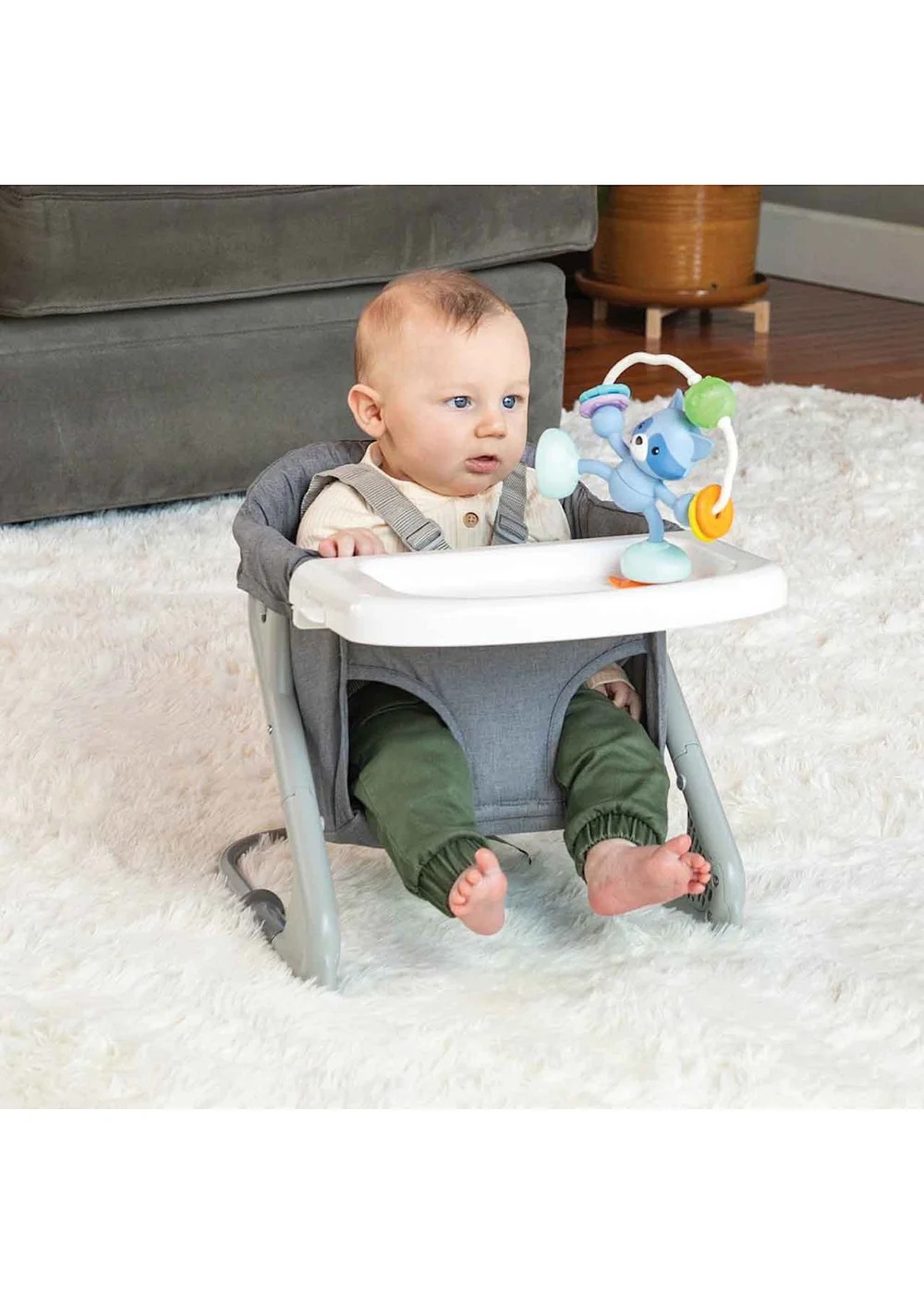 Infantino Stick & Spin Highchair Pal Raccoon - One Size Image 2