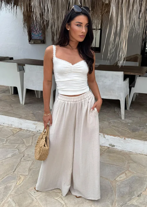 AX Paris Stone High Waist Palazzo Trousers - 16 Image 2