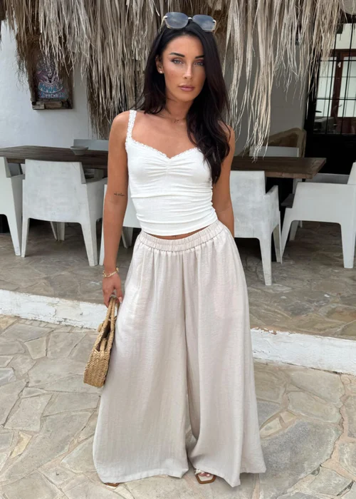 AX Paris Stone High Waist Palazzo Trousers - 16 Image 1