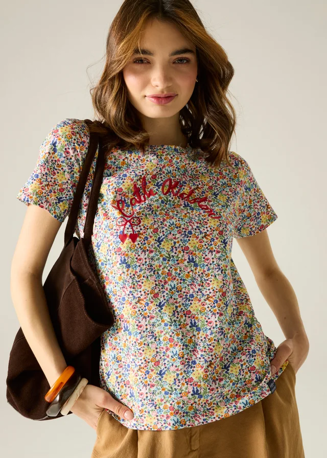 Regatta Crew Neck Cath Kidston T-Shirt Floral Cream Harmony Ditsy